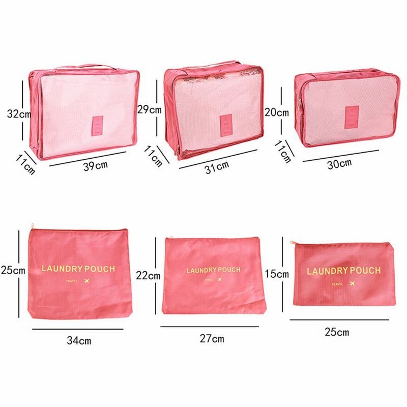 6pcs Travel Clothes Storage Bag Set for Suitcases