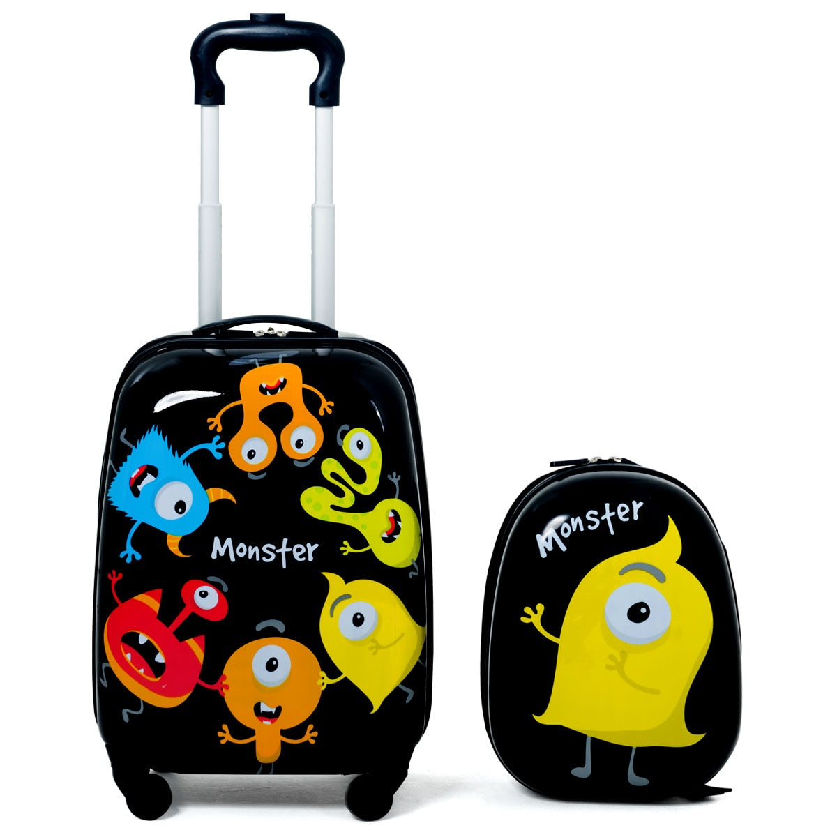 "MONSTERS" 2pcs Kids Carry On Rolling Trolley Luggage Set