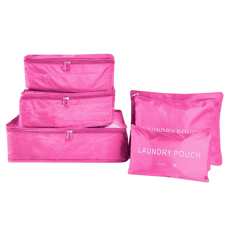 6pcs Travel Clothes Storage Bag Set for Suitcases