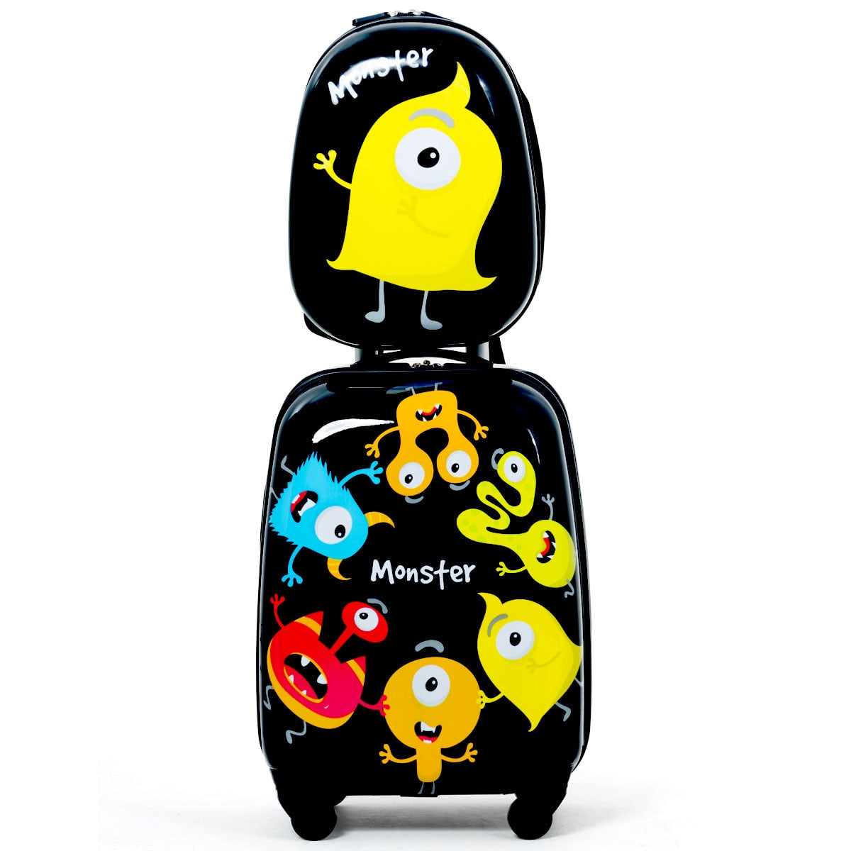 "MONSTERS" 2pcs Kids Carry On Rolling Trolley Luggage Set