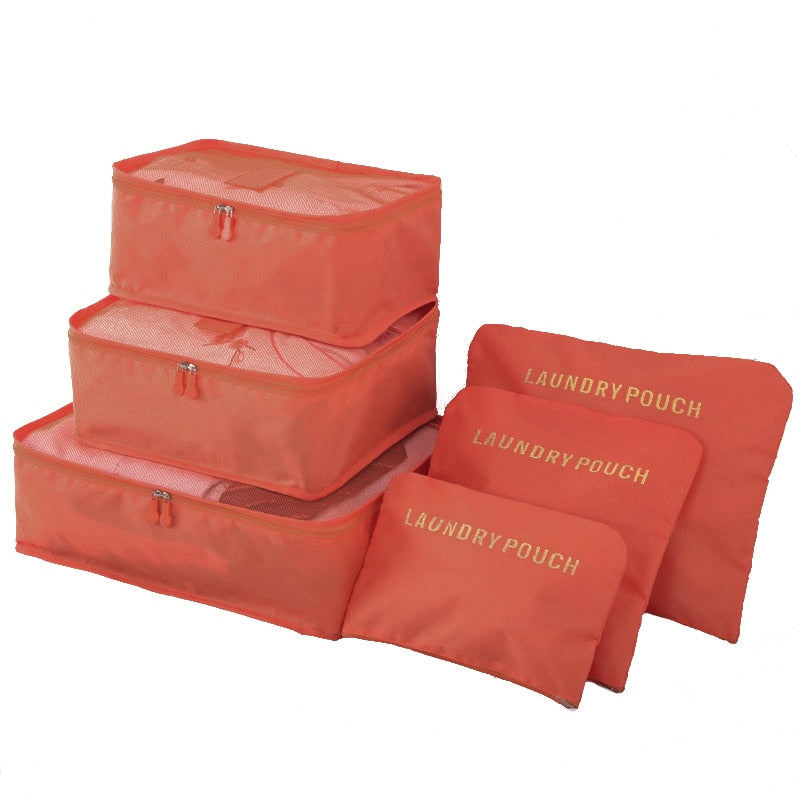 6pcs Travel Clothes Storage Bag Set for Suitcases