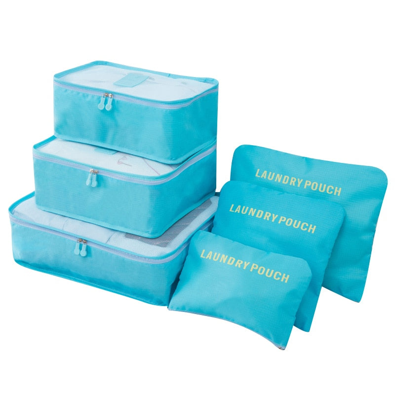 6pcs Travel Clothes Storage Bag Set for Suitcases