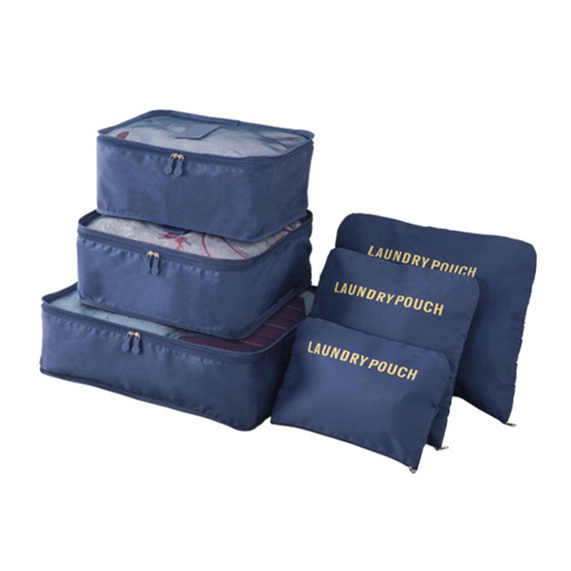 6pcs Travel Clothes Storage Bag Set for Suitcases