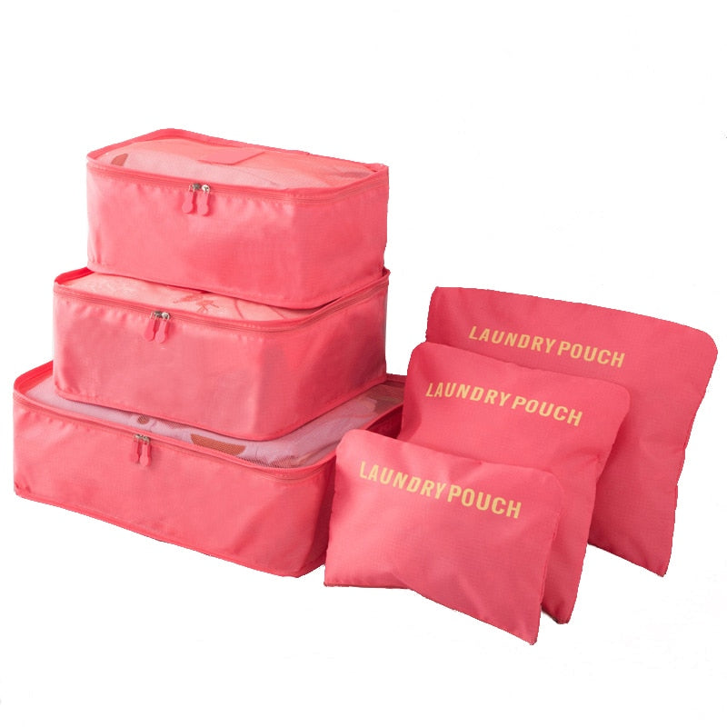 6pcs Travel Clothes Storage Bag Set for Suitcases