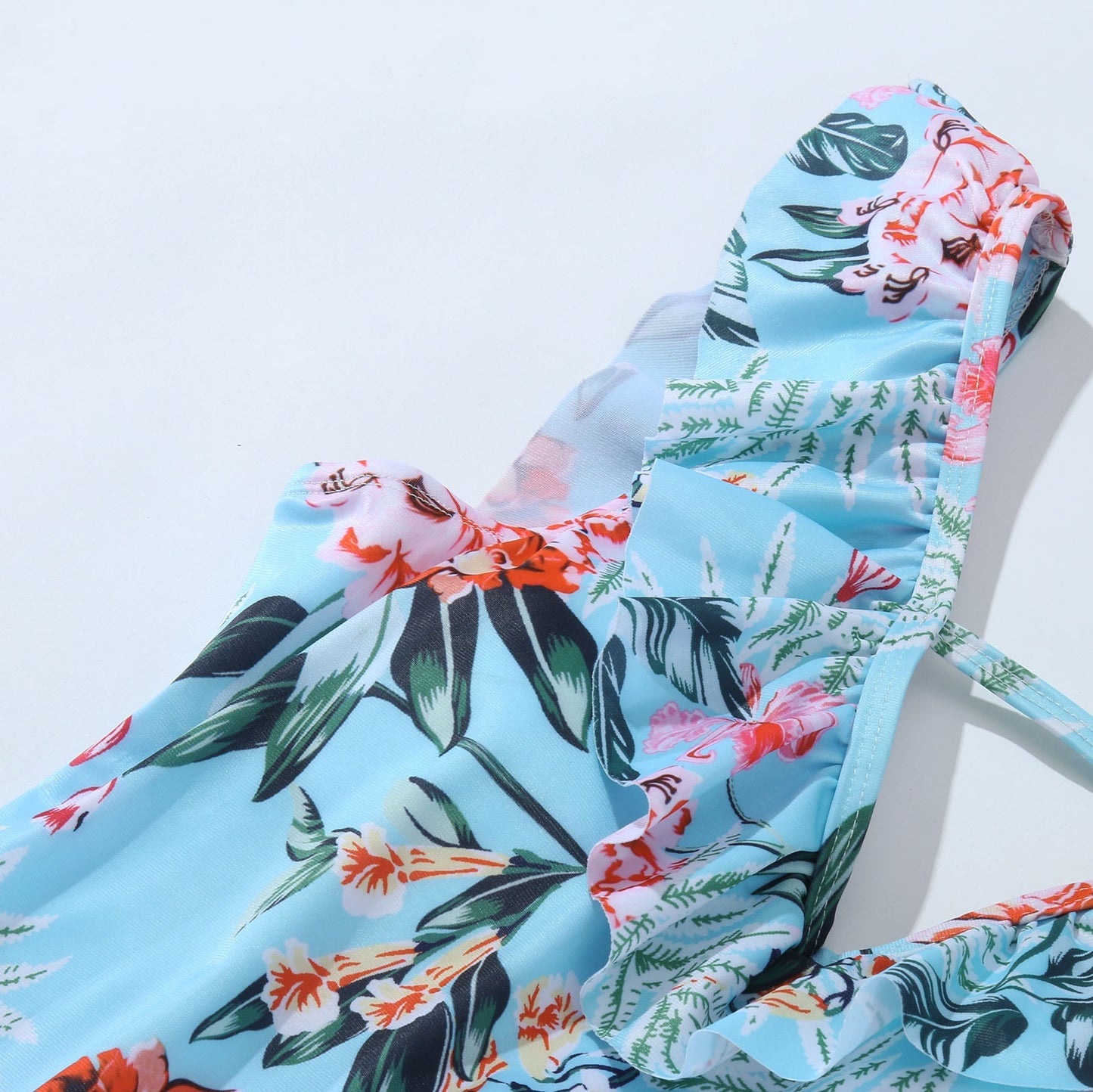 "Sea You Soon" Leaf Floral Print Matching Family Swimwear