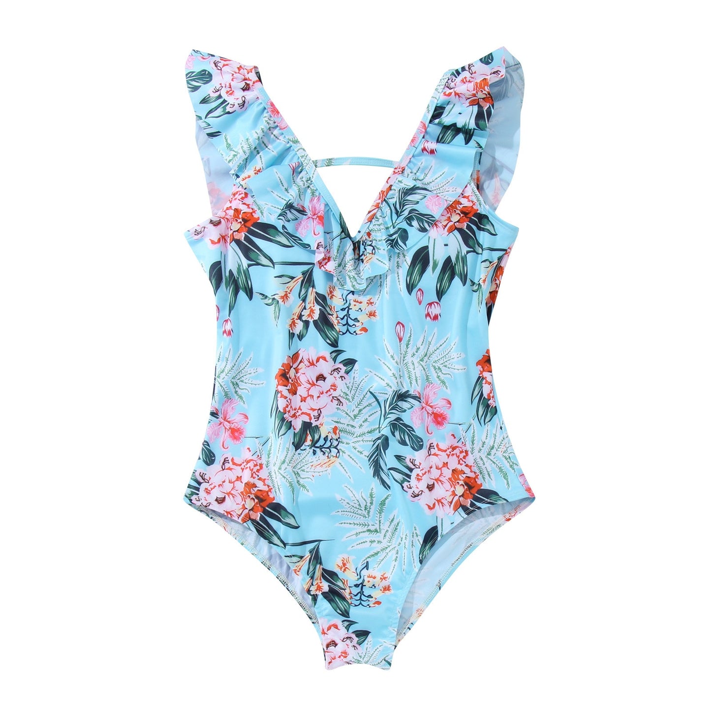 "Sea You Soon" Leaf Floral Print Matching Family Swimwear