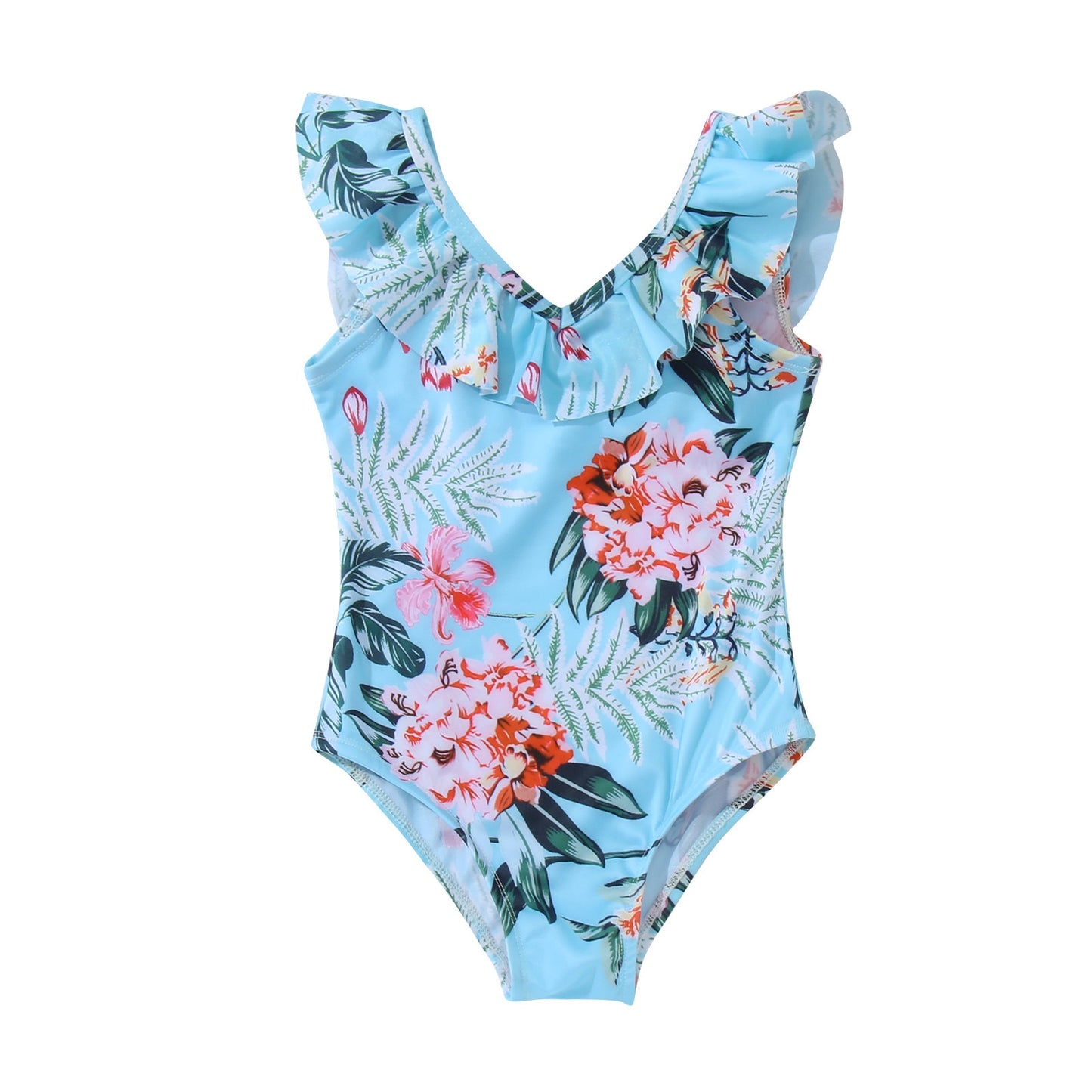 "Sea You Soon" Leaf Floral Print Matching Family Swimwear