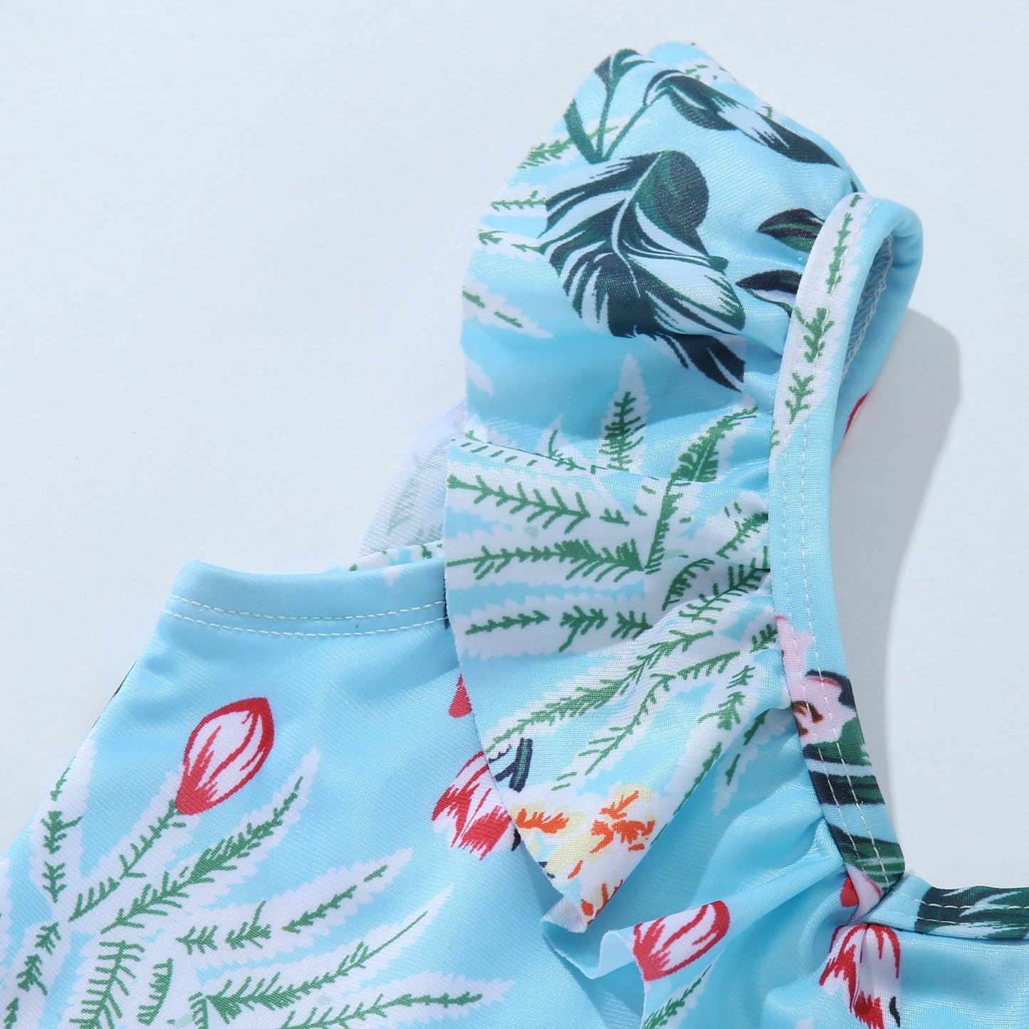 "Sea You Soon" Leaf Floral Print Matching Family Swimwear