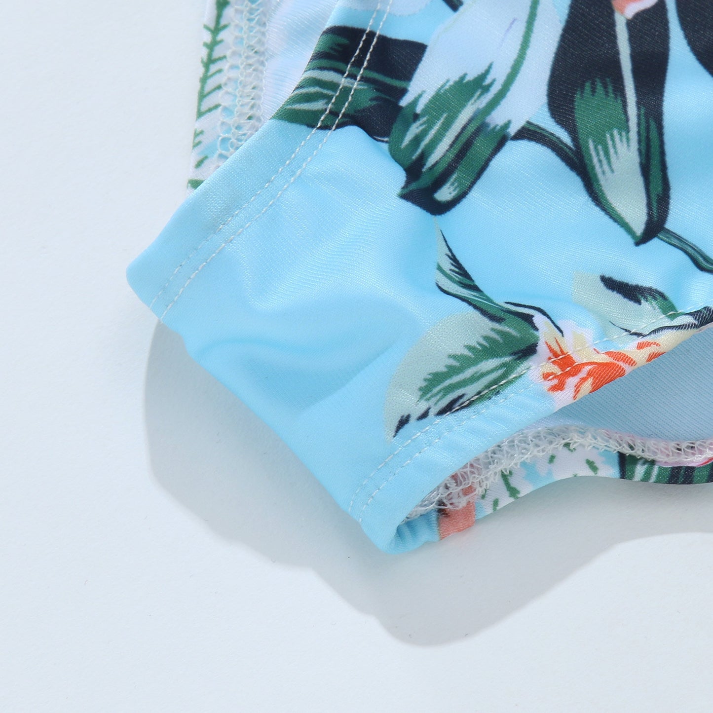 "Sea You Soon" Leaf Floral Print Matching Family Swimwear