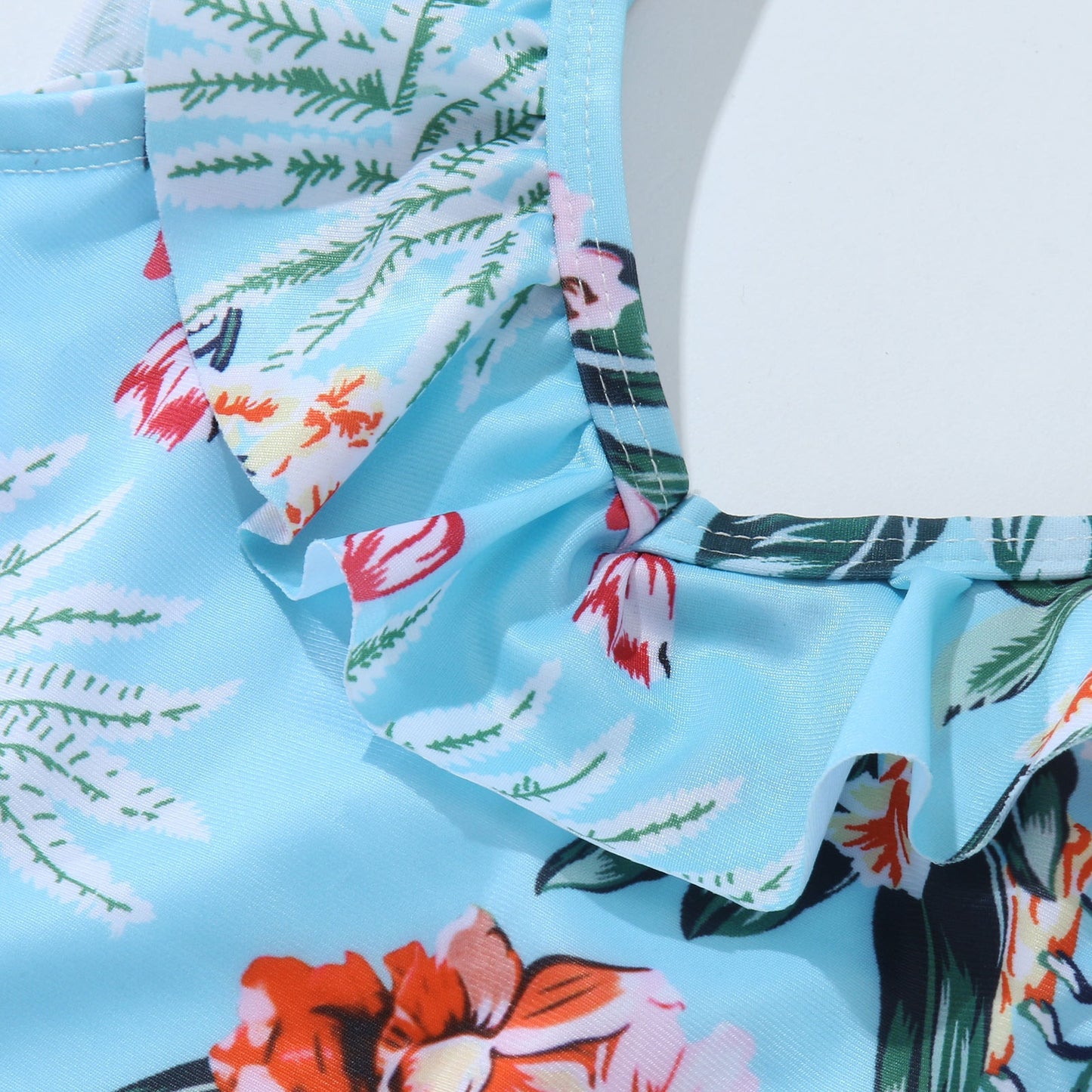 "Sea You Soon" Leaf Floral Print Matching Family Swimwear