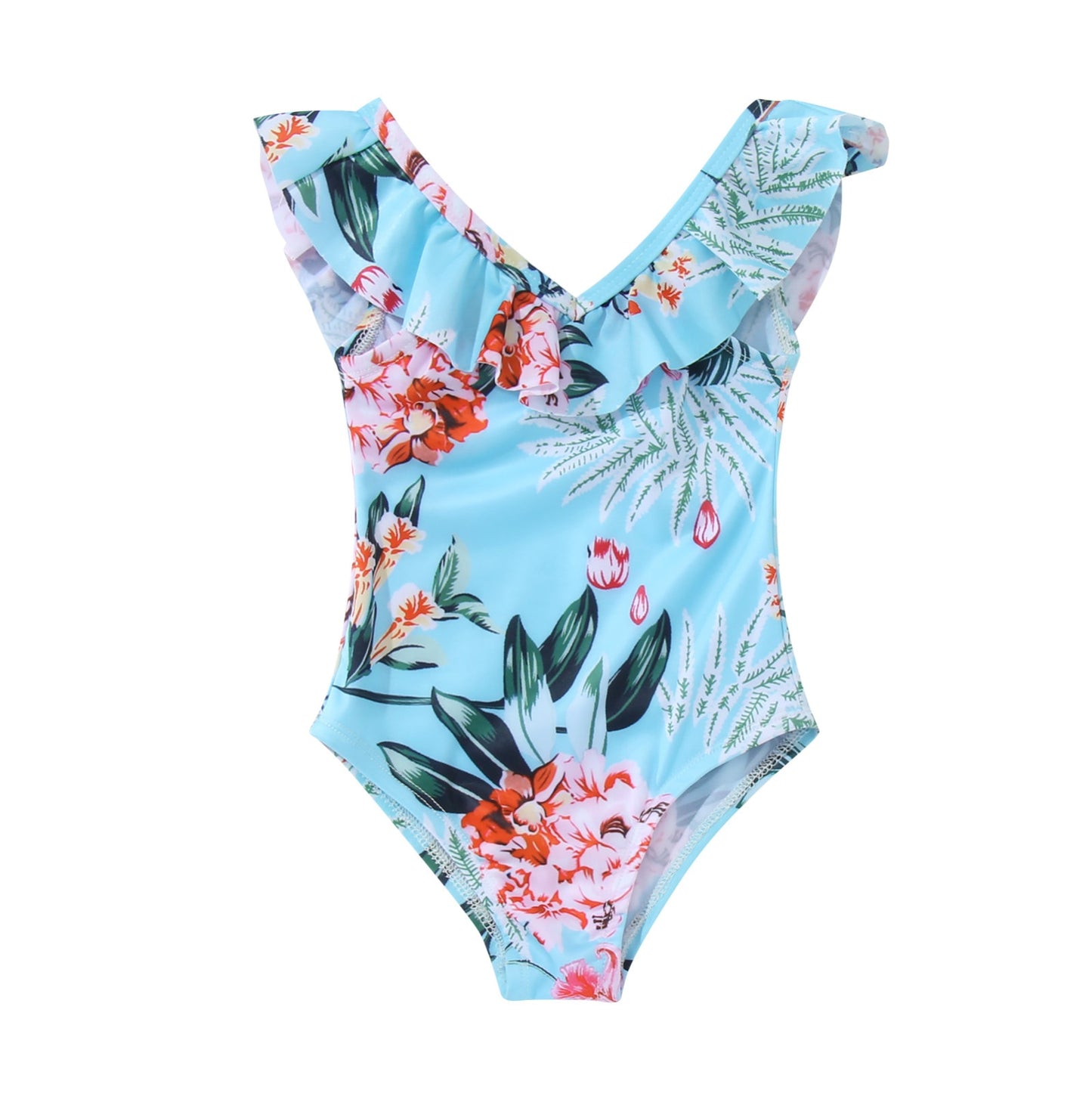 "Sea You Soon" Leaf Floral Print Matching Family Swimwear