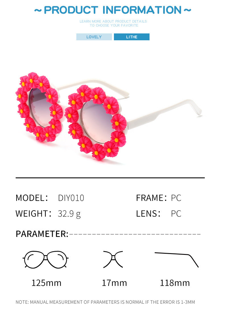 UV Protection Daisy Covered Sunglasses
