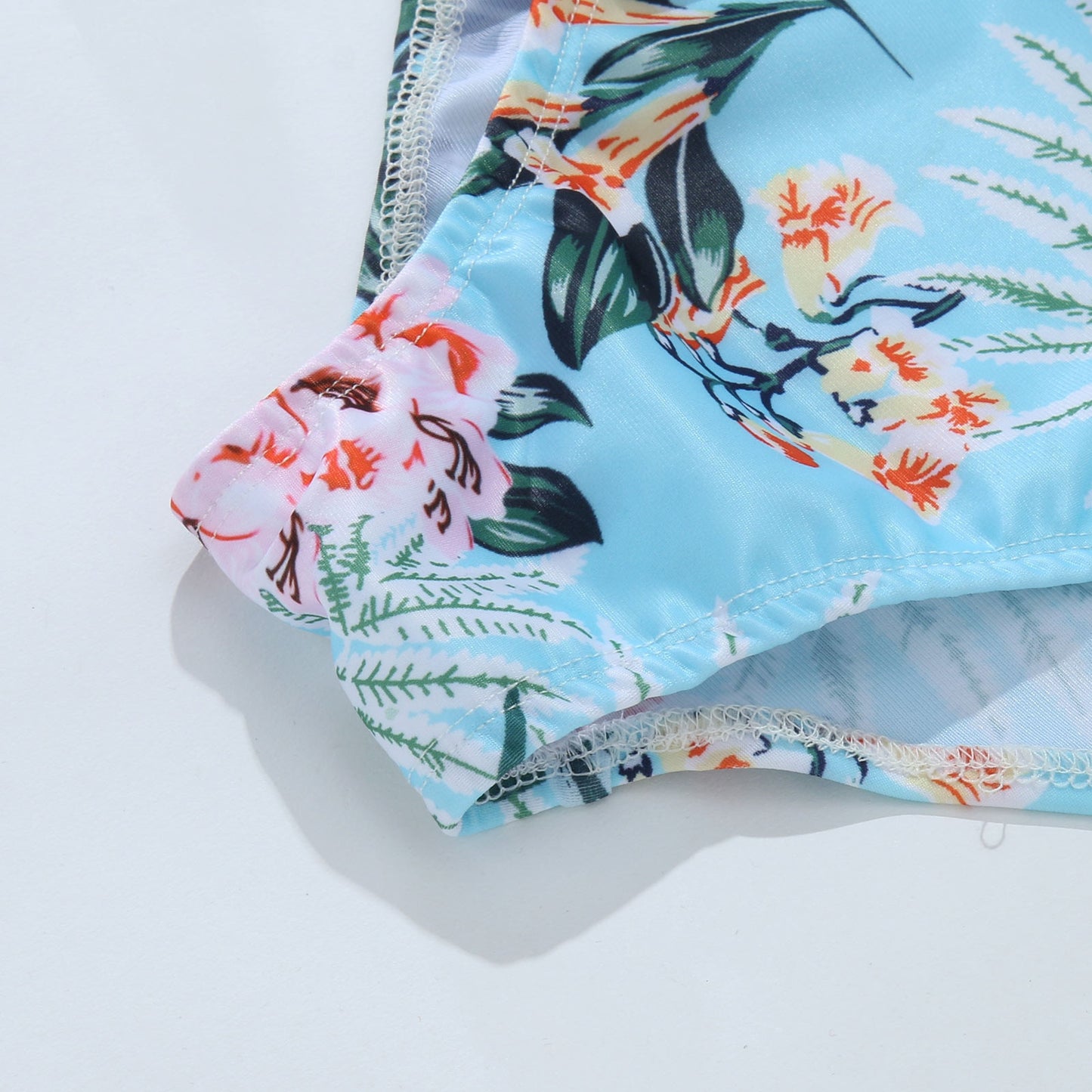 "Sea You Soon" Leaf Floral Print Matching Family Swimwear