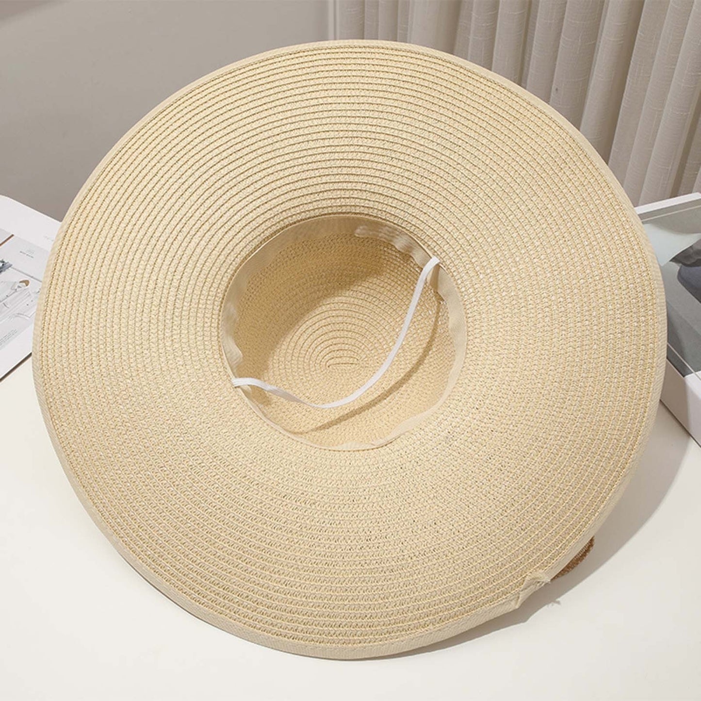 "Vacation Mood: On" Big Brim Sun Hat with Bow