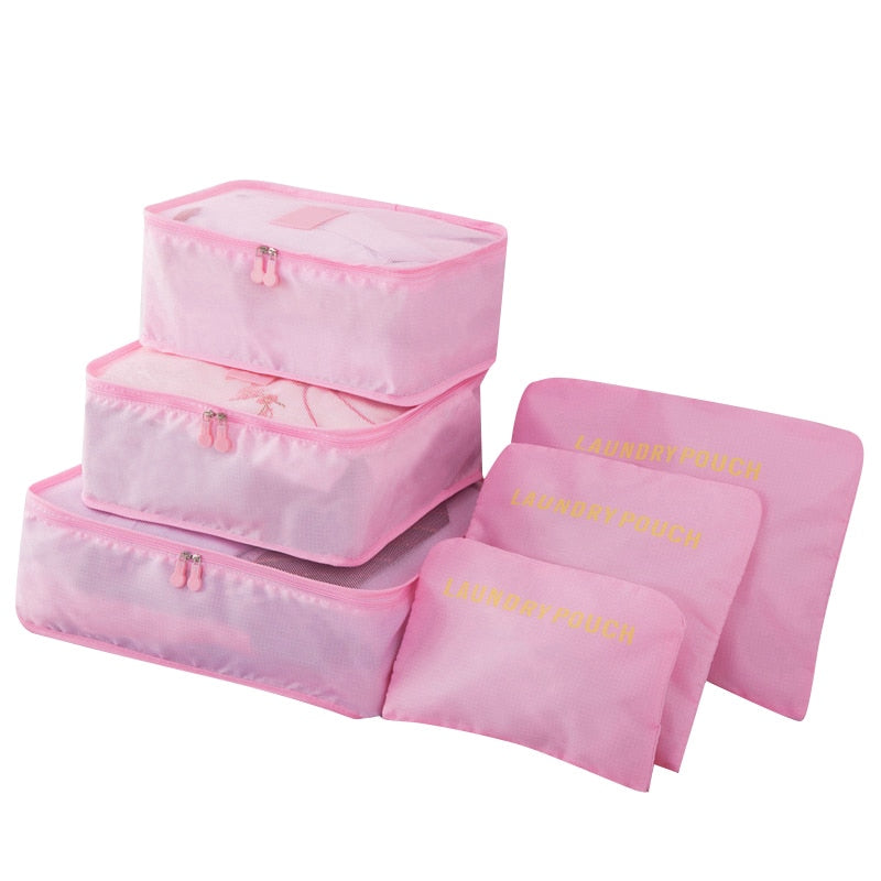 6pcs Travel Clothes Storage Bag Set for Suitcases