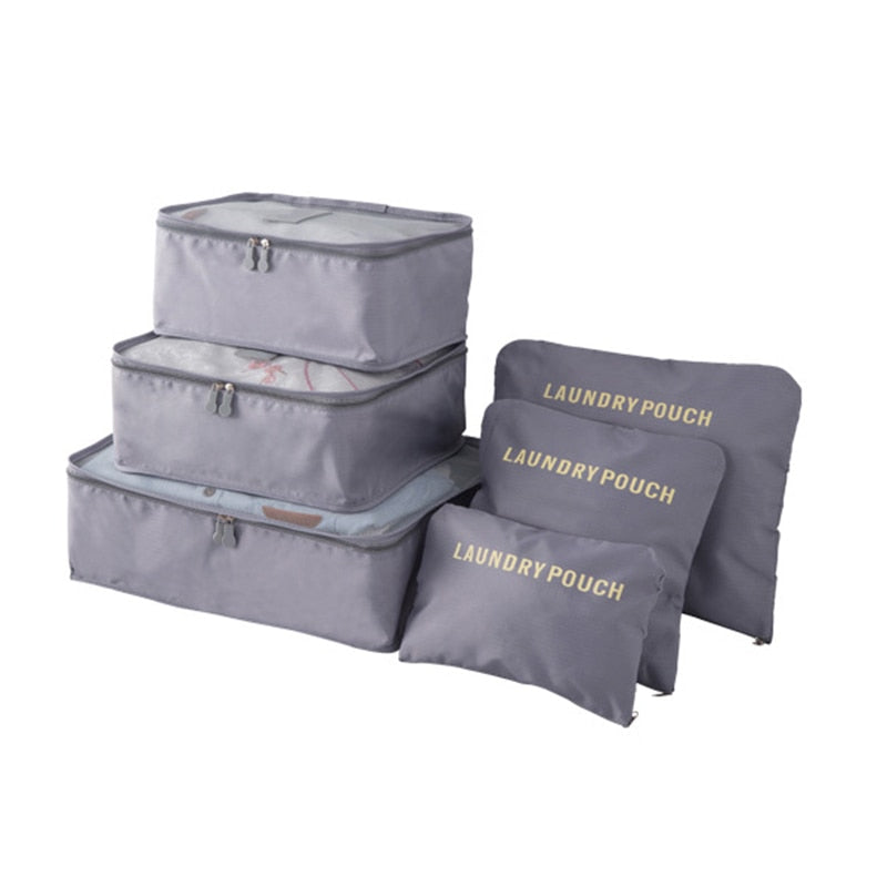 6pcs Travel Clothes Storage Bag Set for Suitcases