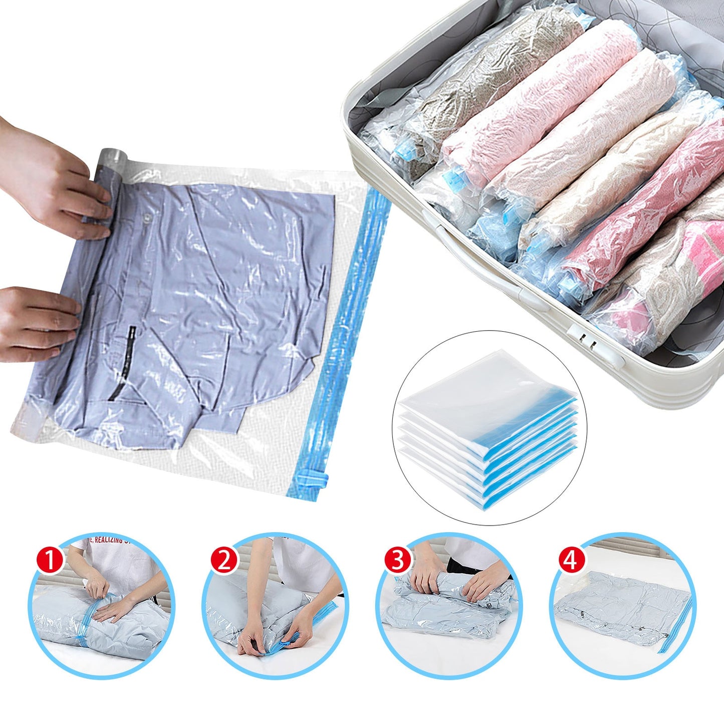 Manually Compressed Travel Clothes Seal Bags