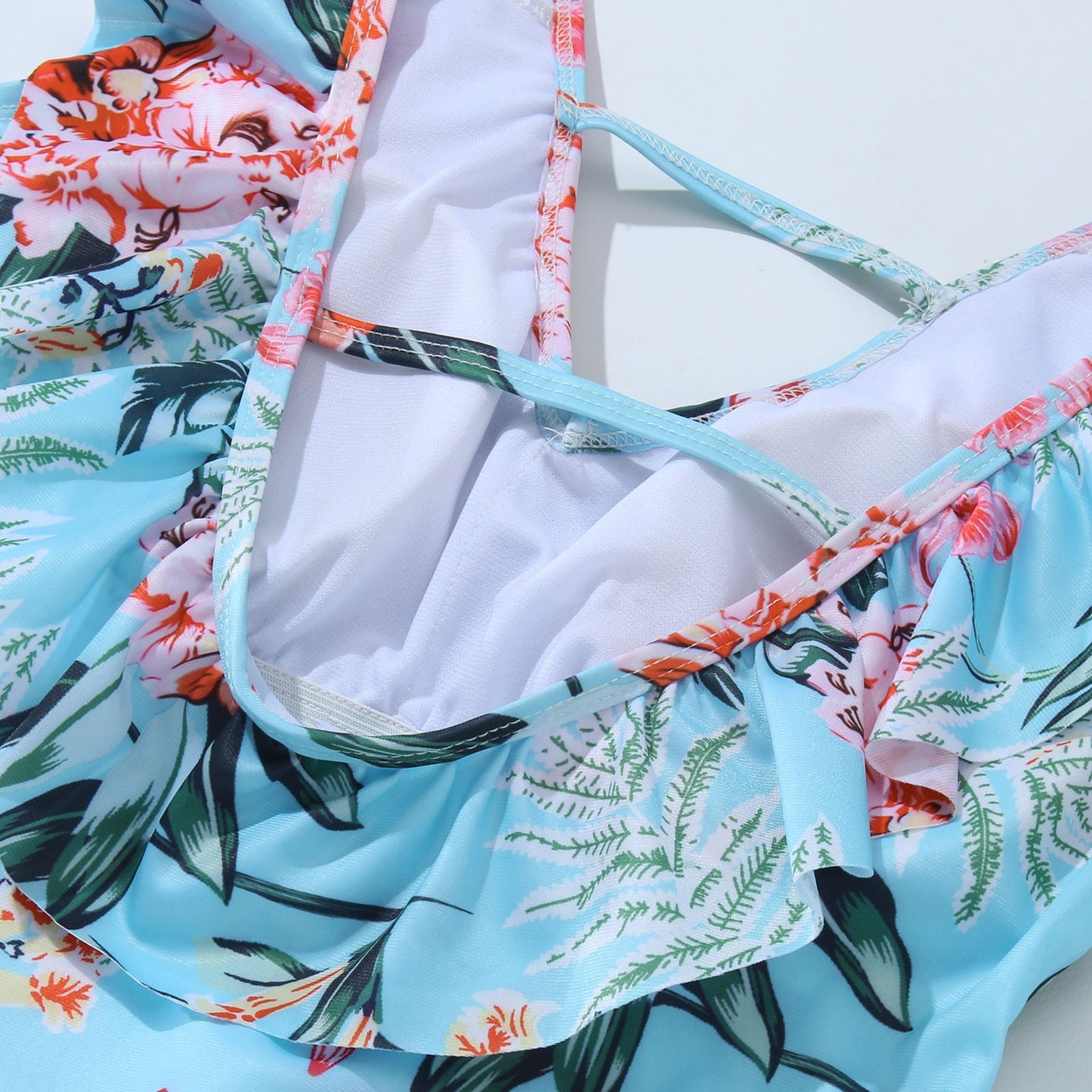 "Sea You Soon" Leaf Floral Print Matching Family Swimwear