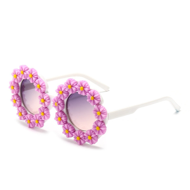 UV Protection Daisy Covered Sunglasses